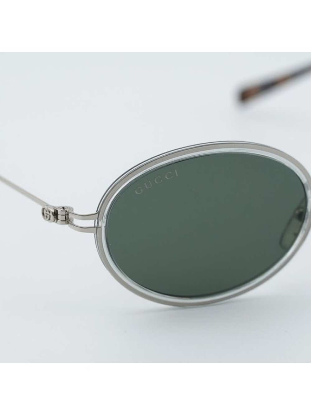 Gucci GG1980S 005 Sunglasses Transparent Cloudy Grey/Silver Oval Frame - Picture 6 of 12